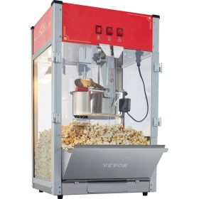 Popcorn Maker, 1440W Popcorn Popper Machine, 12 Oz Kettle Makes 80 Cups per Batch, Countertop Popcorn Maker with Tempered Glass