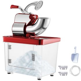 110V Commercial Ice Crusher 440LBS/H, ETL Approved 300W Electric Snow Cone Machine with Dual Blades